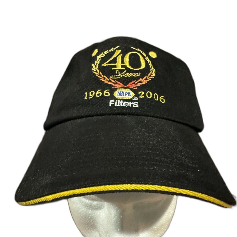 NAPA Filters Hat 40 Years Anniversary 1966 2006 Cap Black Gold Embroidered Strap